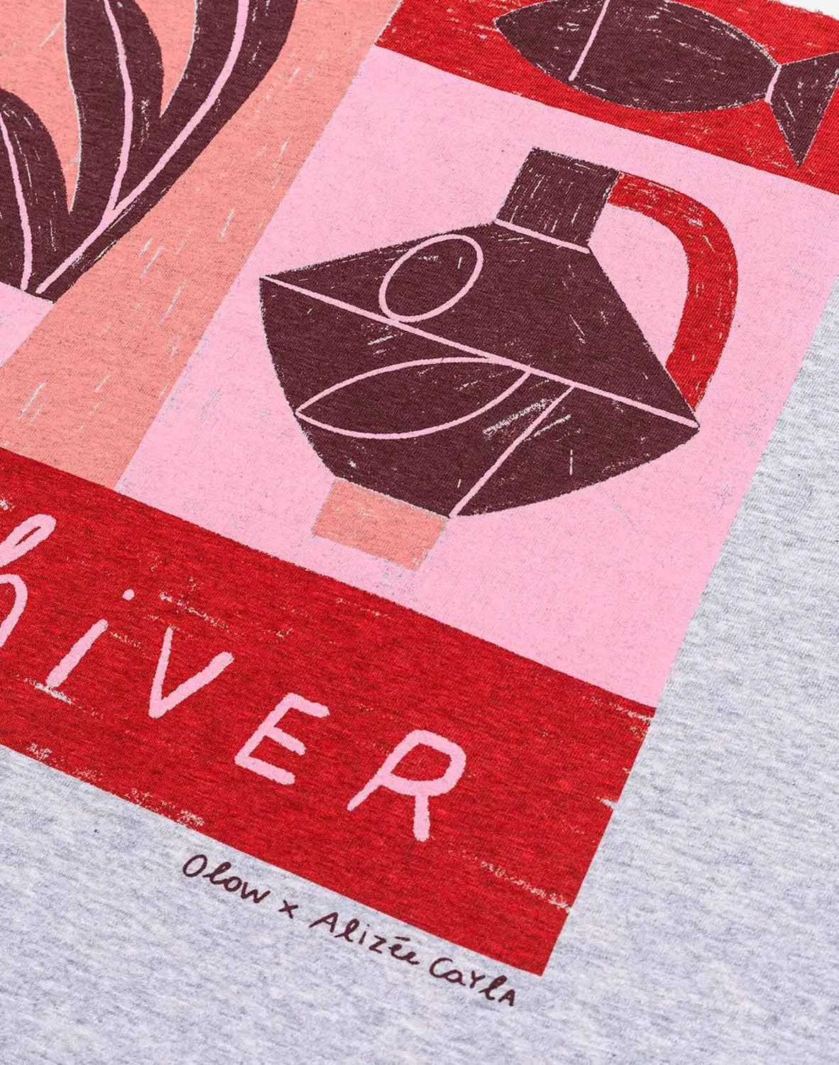 OLOW Soleil d'hiver t-shirt ample gris chiné coton bio