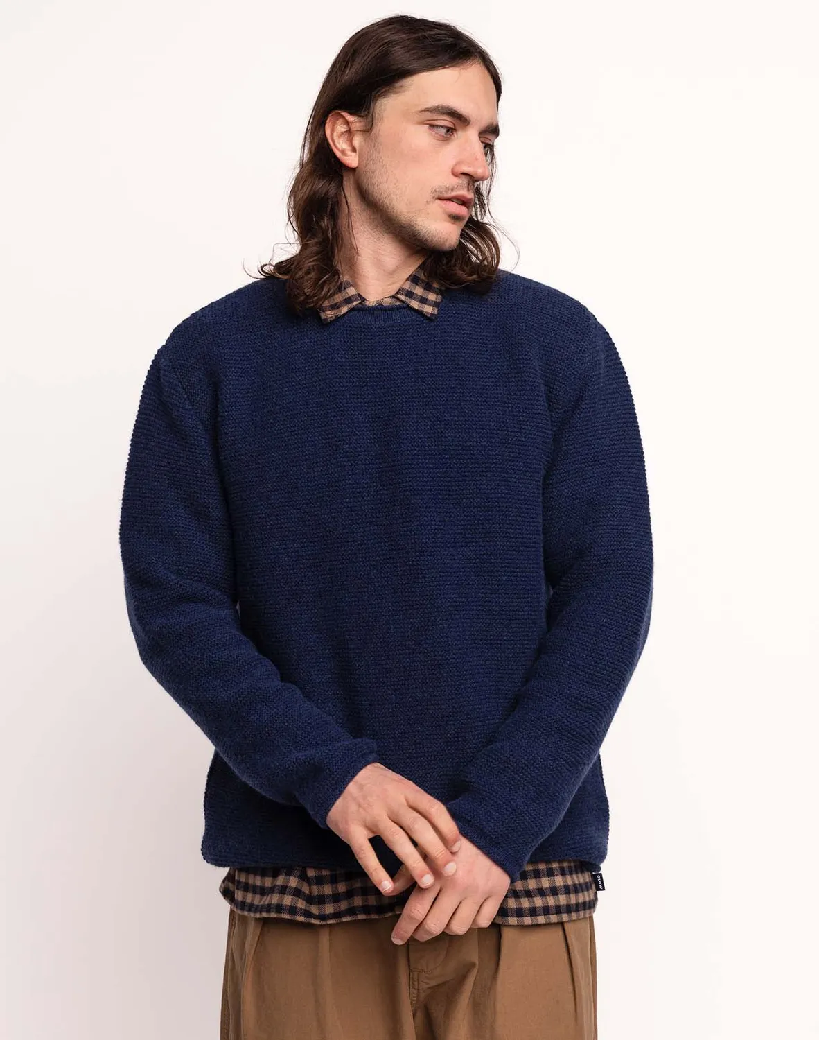 OLOW Lesco pull bleu marine laine mérinos