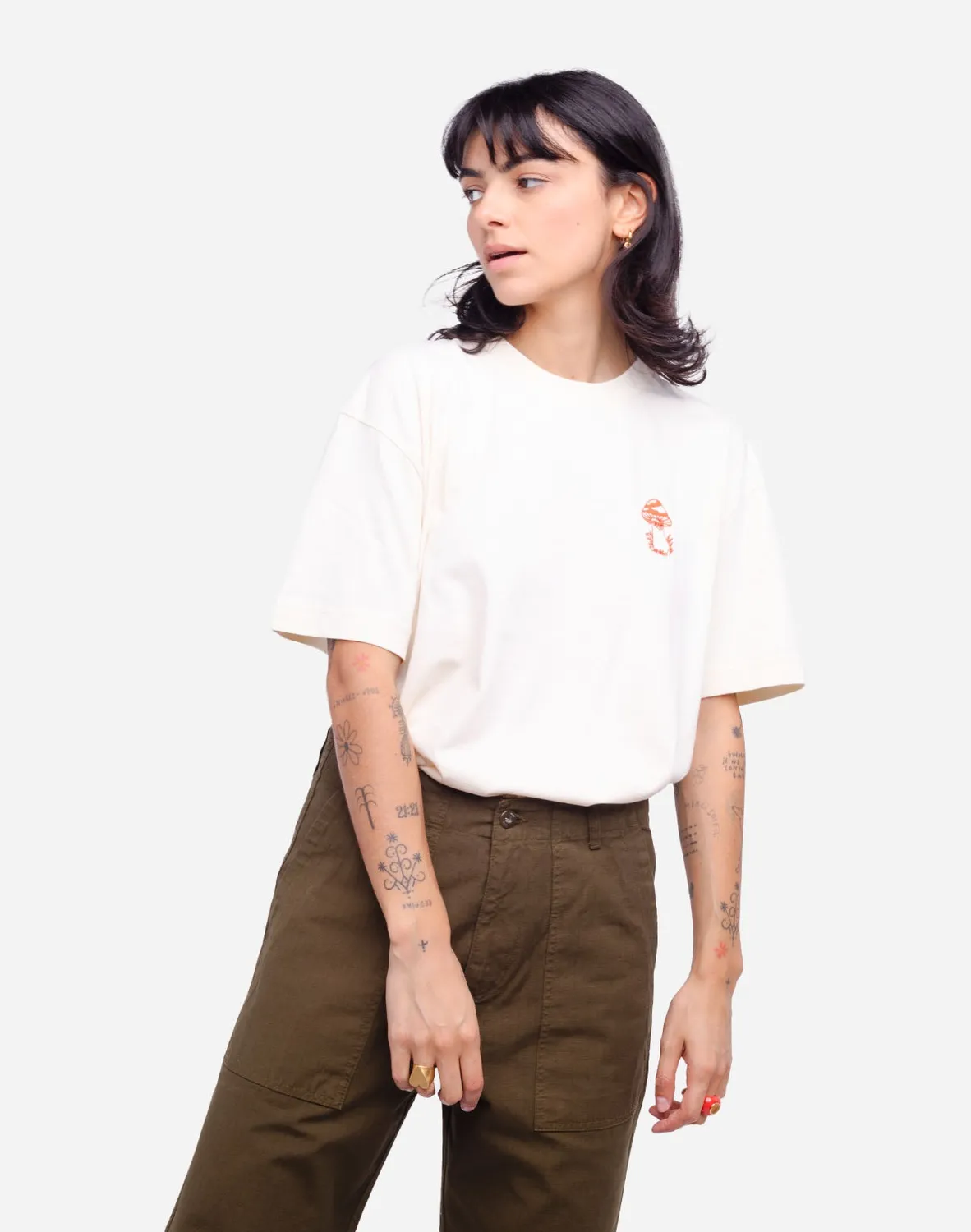 OLOW Mushroom t-shirt ivoire coupe ample