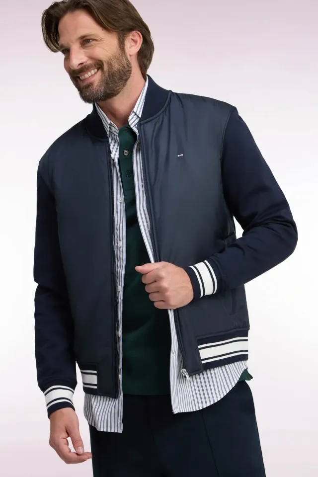 Eden Park H26MAISW0035 sweat teddy marine zippé droit