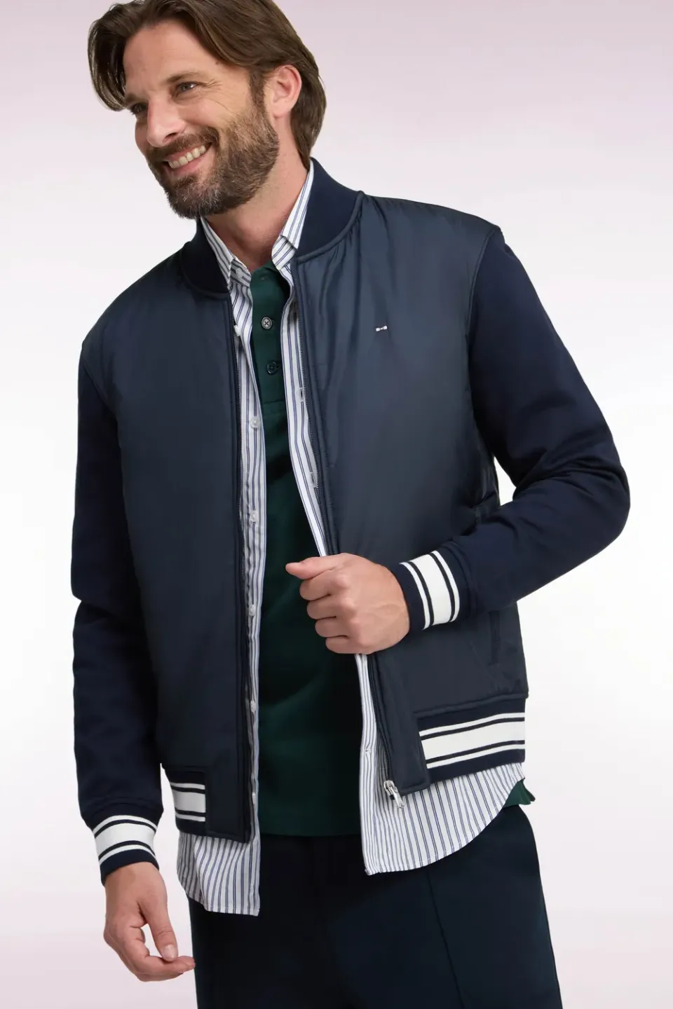 Eden Park H26MAISW0035 sweat teddy marine zippé droit