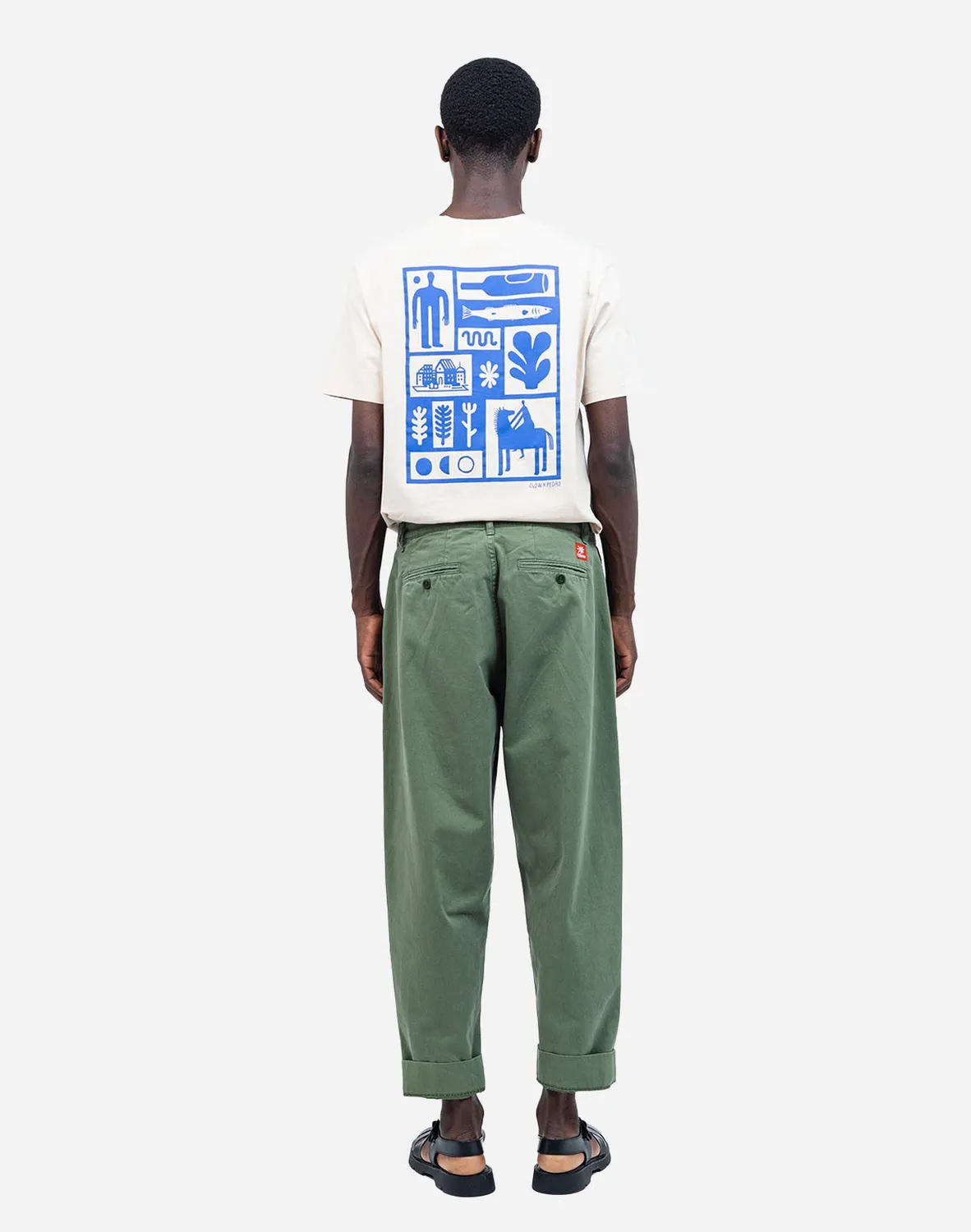 OLOW Sembo pantalon homme vert olive serge coton
