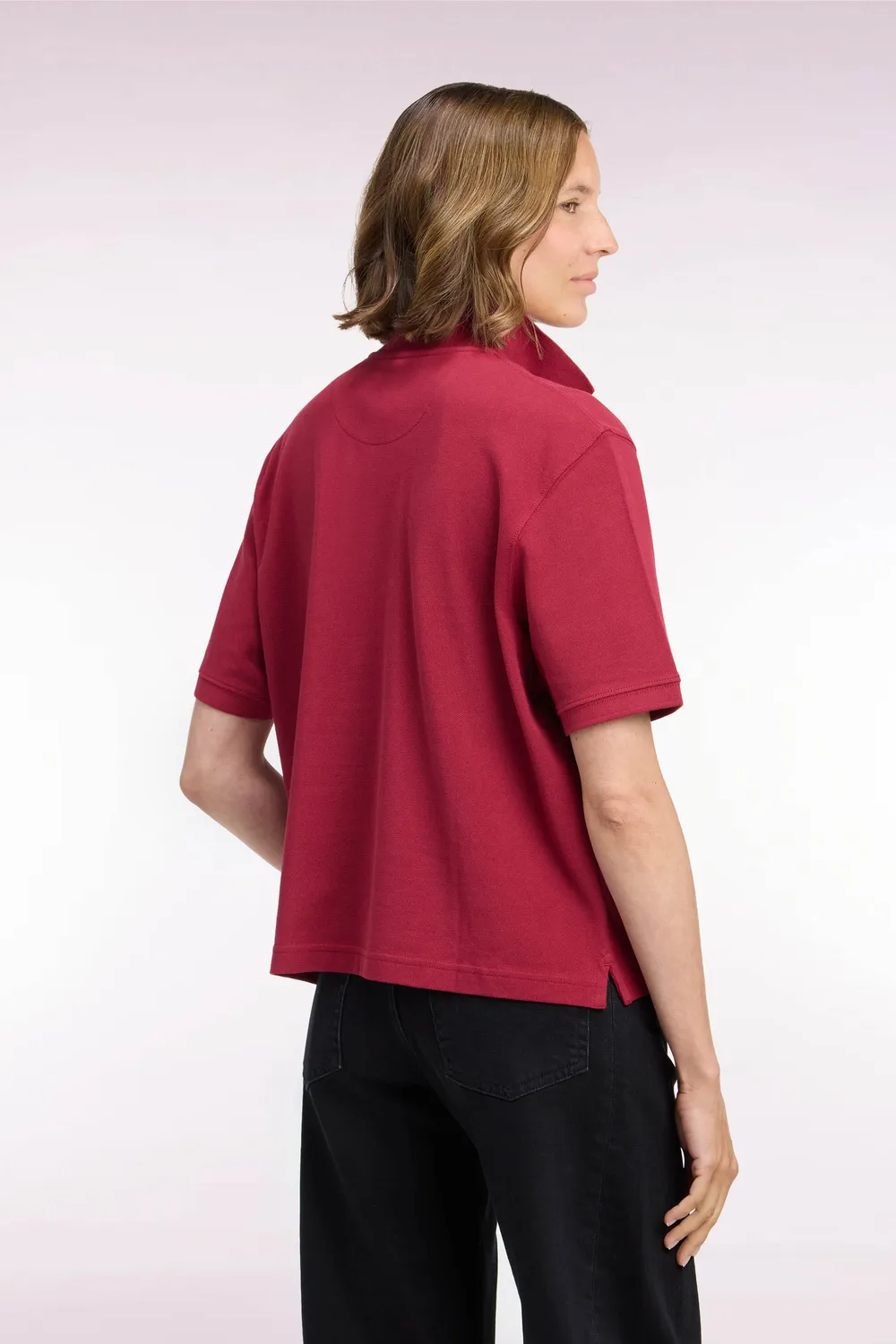 Eden Park Club Evolution polo rouge coupe oversized femme