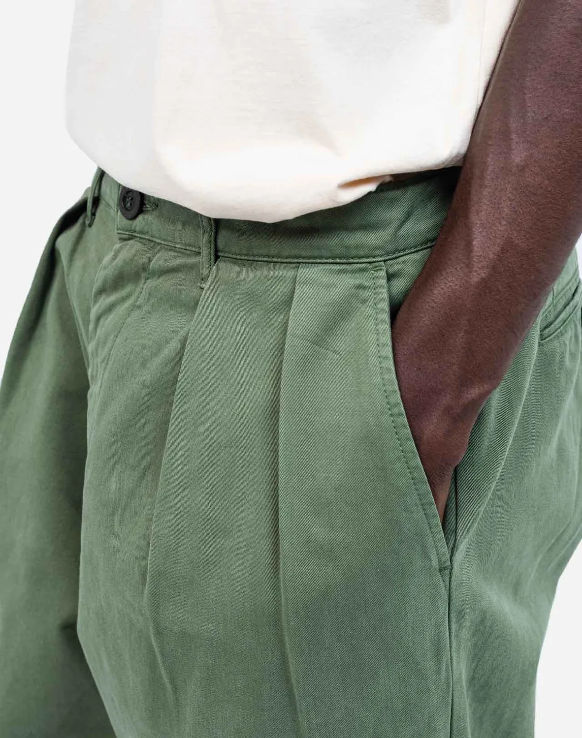 OLOW Sembo pantalon homme vert olive serge coton