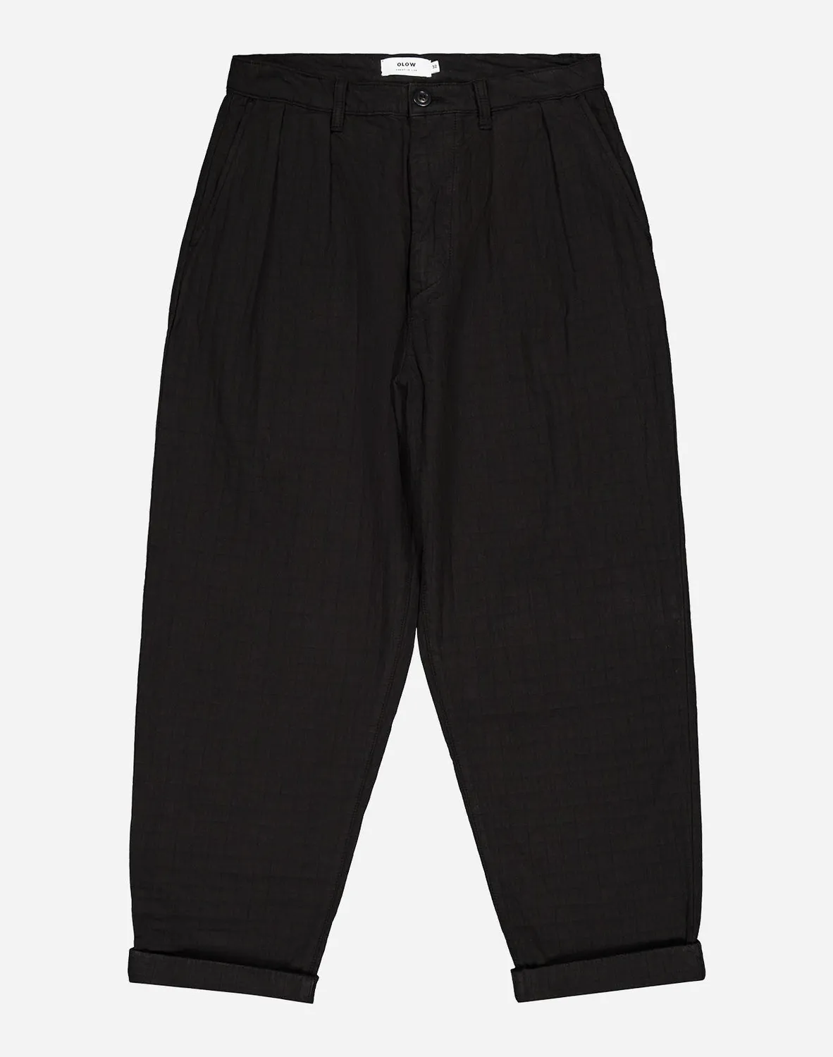 OLOW Sembo pantalon noir matelassé coupe ample