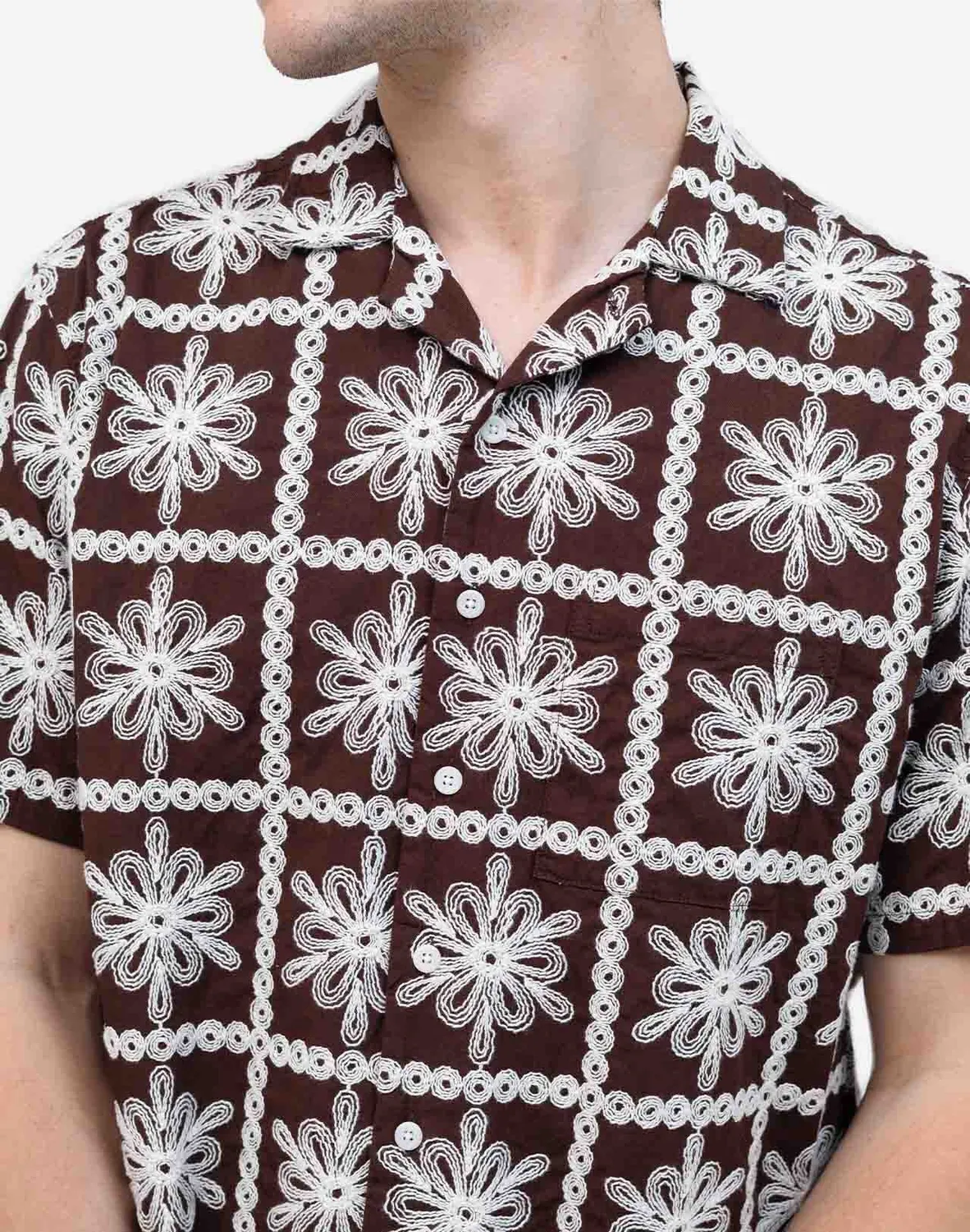 OLOW Aloha Khaju chemisette marron brodée