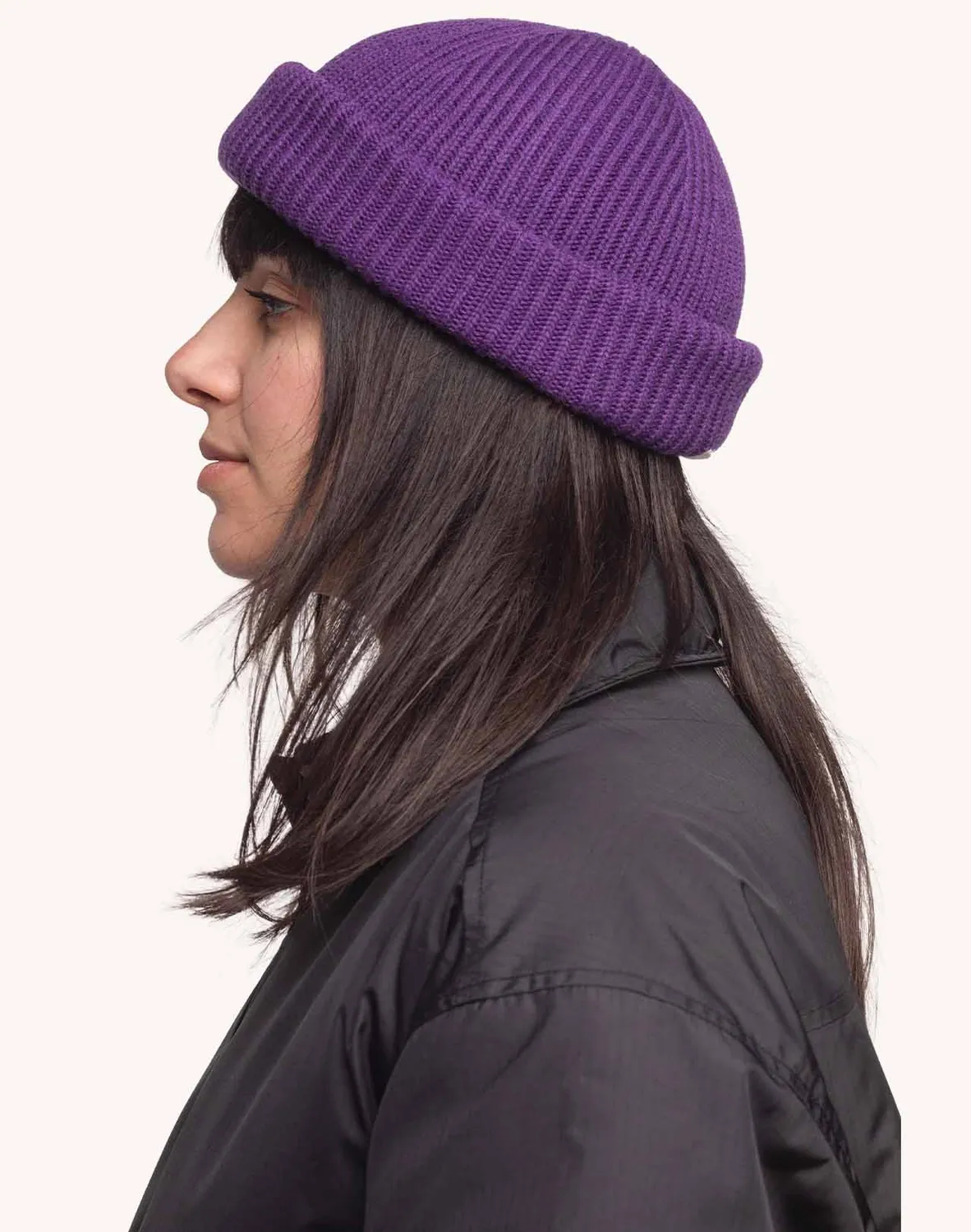Olow Falco bonnet violet laine mérinos