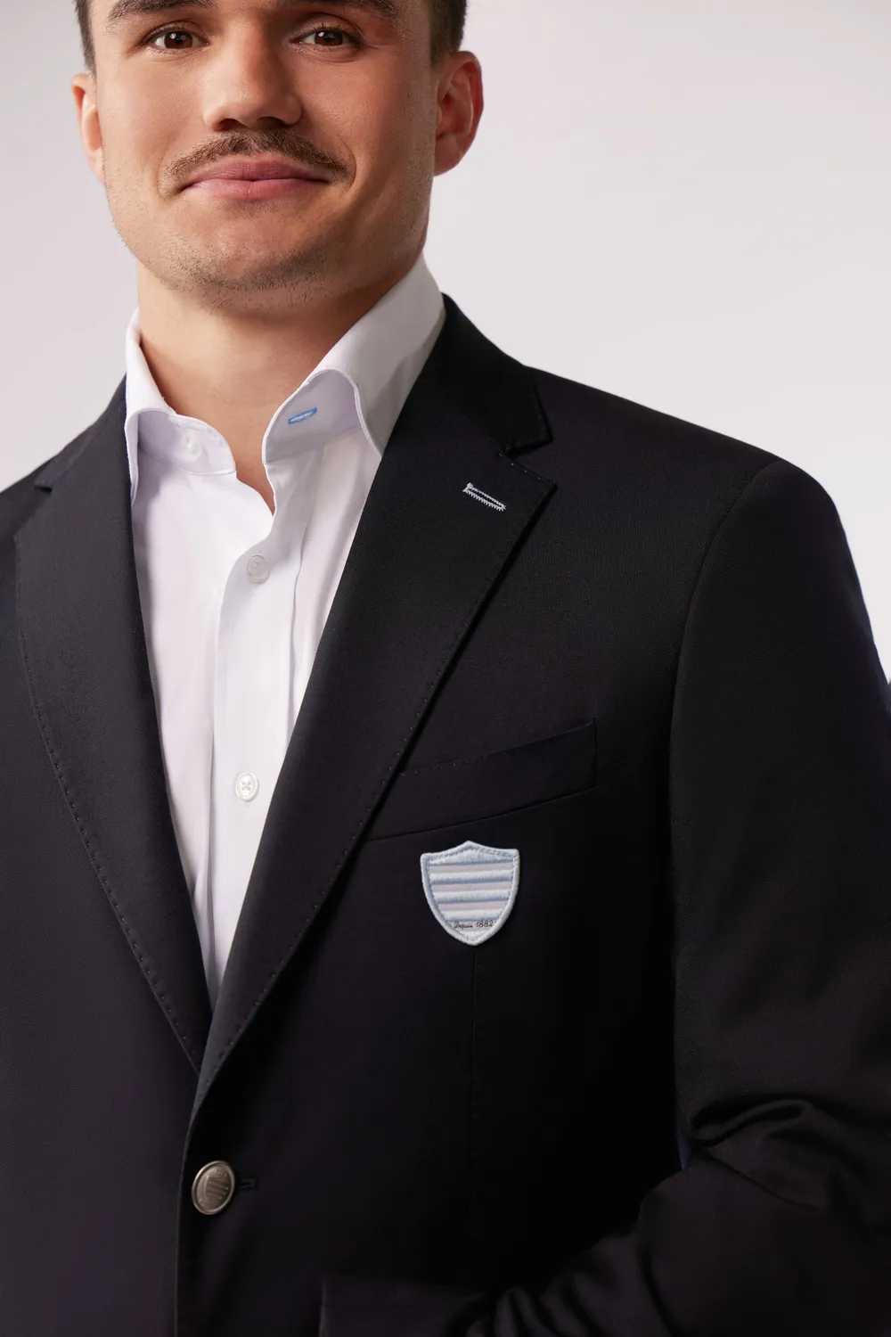 Eden Park x Racing 92 blazer laine bleu marine ajusté