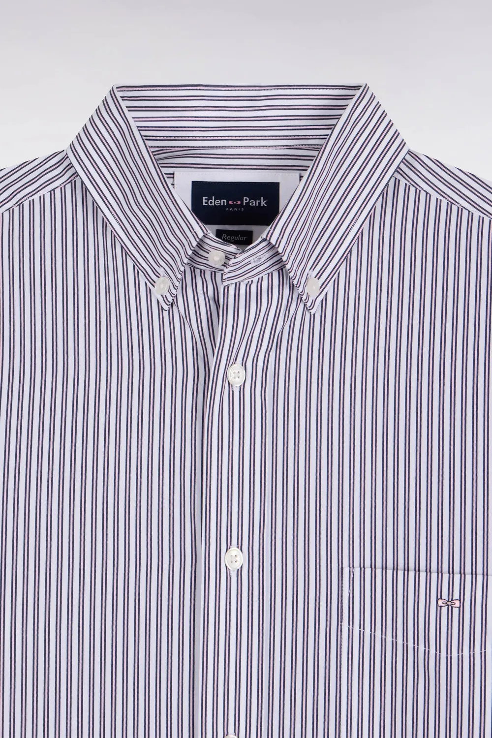 Eden Park chemise rayures marine rose coton homme