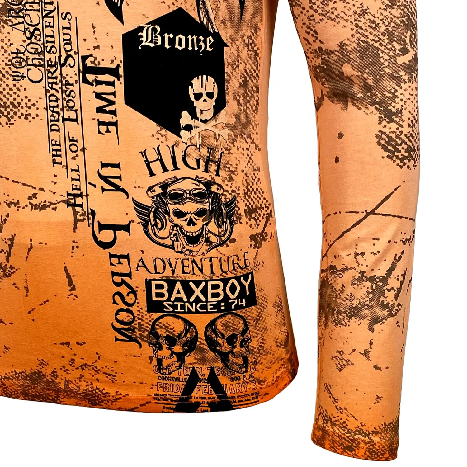Subliminal Mode BX708 t-shirt manche longue tête de mort coton