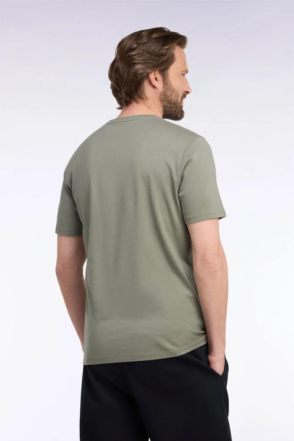Eden Park H26MAITC0005 t-shirt kaki col rond droit