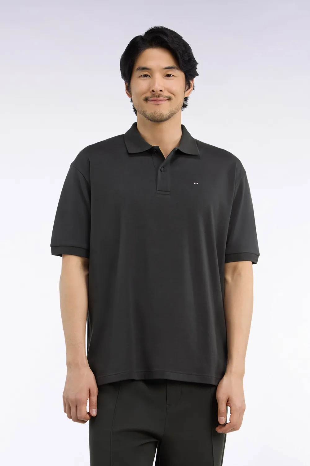 Eden Park Polo manches courtes interlock kaki unisexe