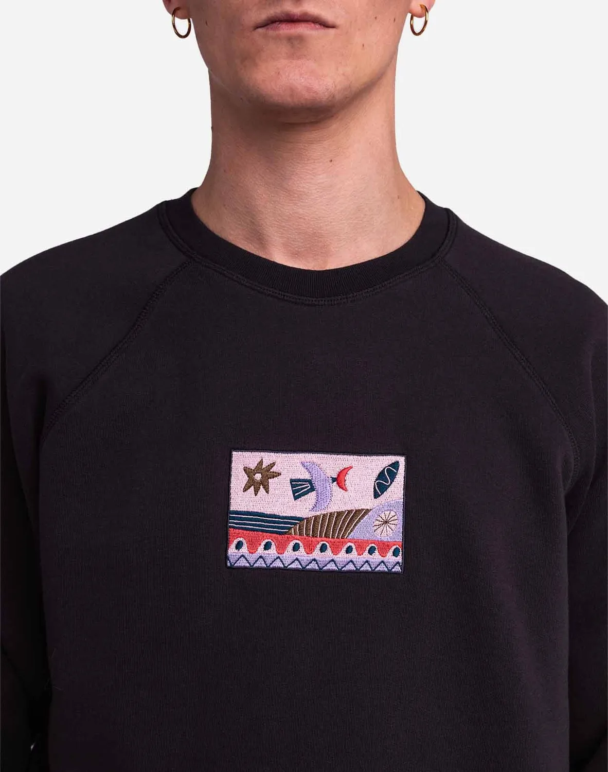 OLOW Seascape sweat noir carbone coton bio