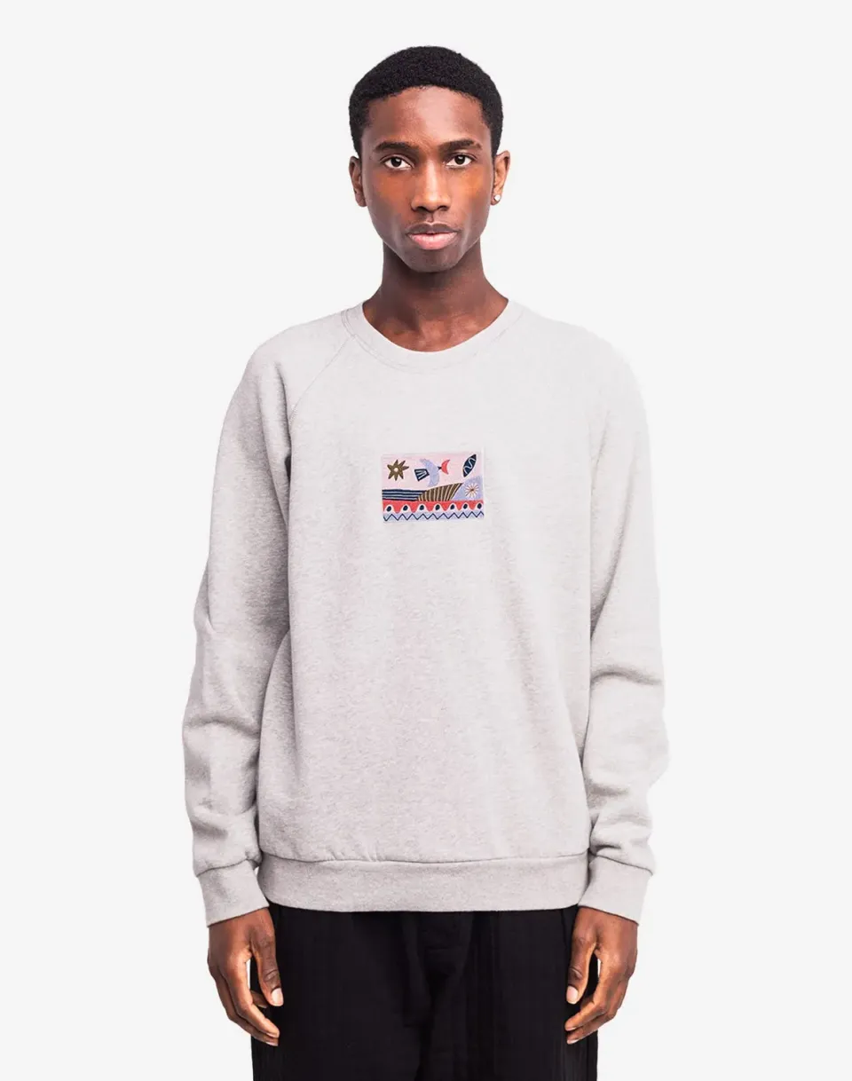 OLOW Seascape sweat gris chiné coton bio