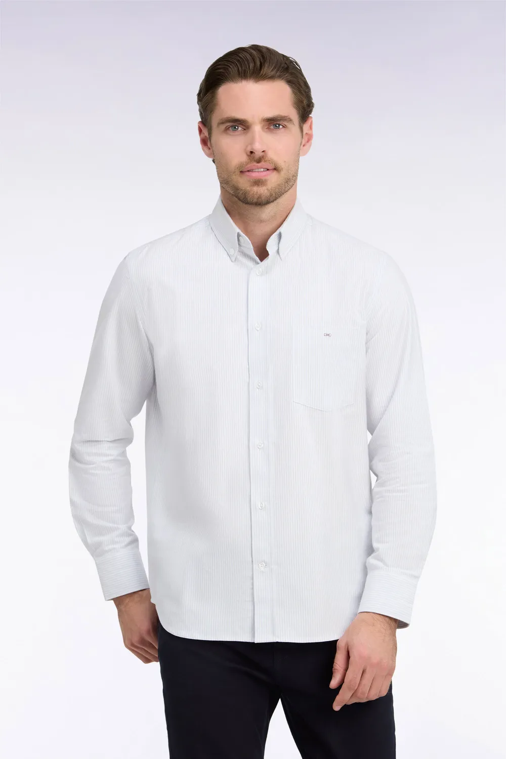 Eden Park chemise coton ciel rayures bâtons