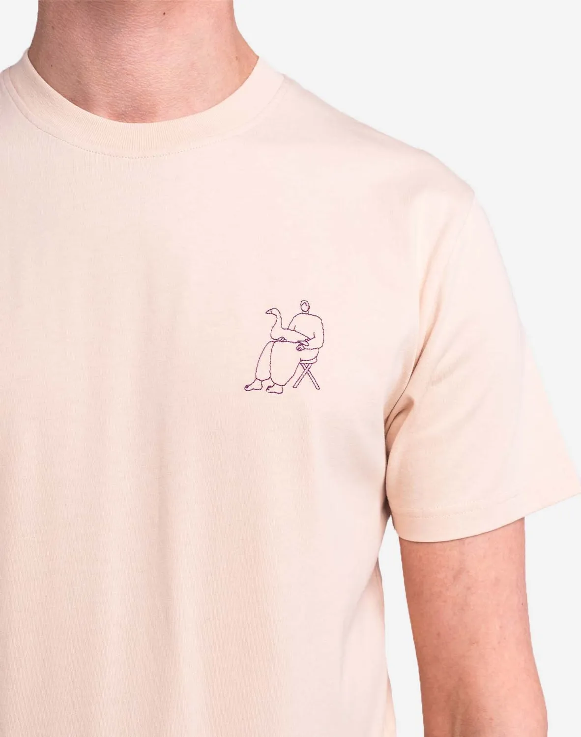 OLOW Goose t-shirt crème coton bio brodé