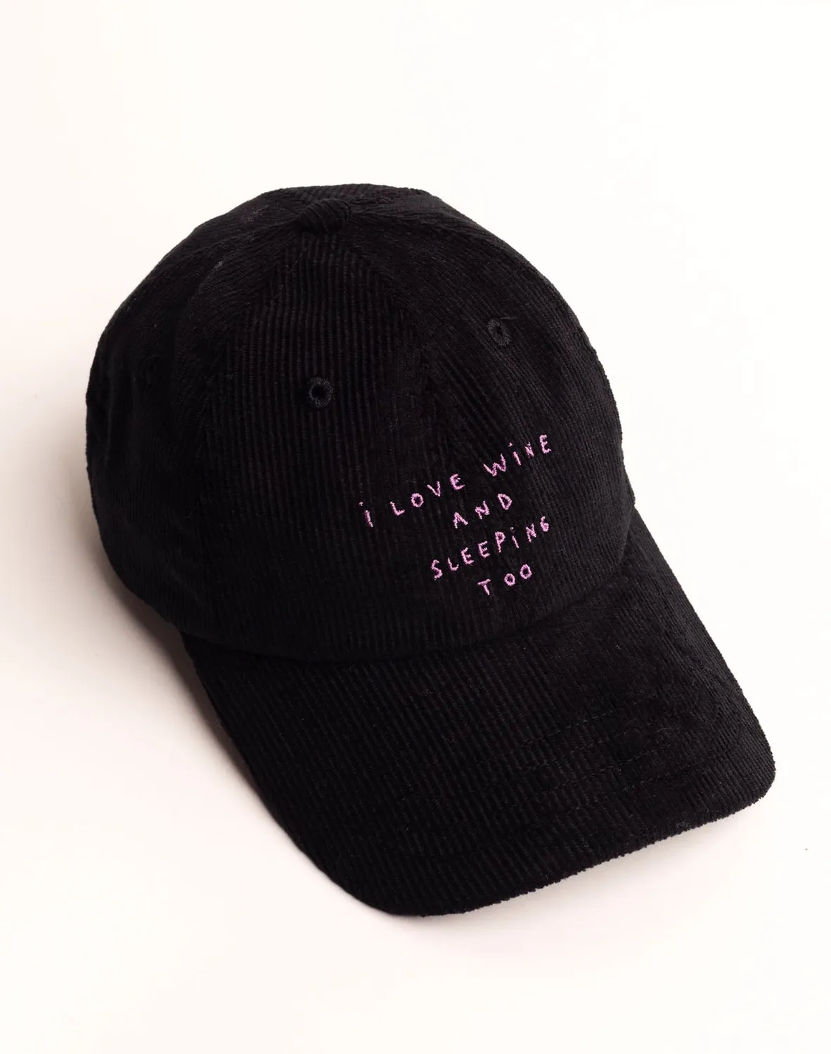 Olow Wine And Sleep casquette six panels noir velours