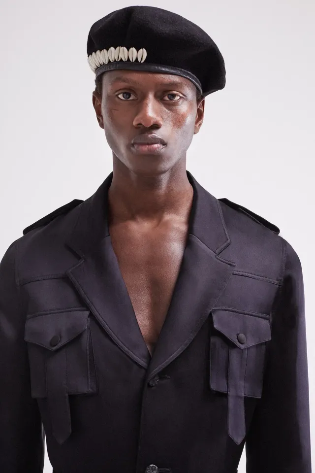 French Deal Kodjia béret ligne cauris oversize laine