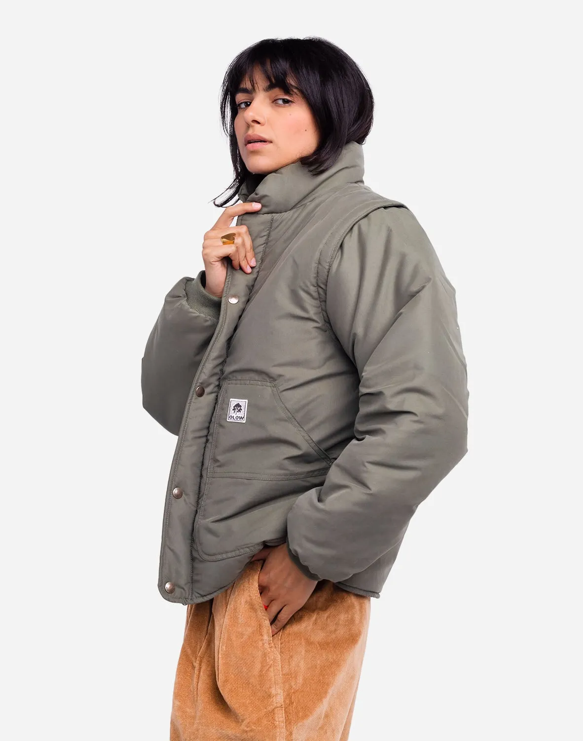 OLOW Boreas doudoune kaki doublure sherpa