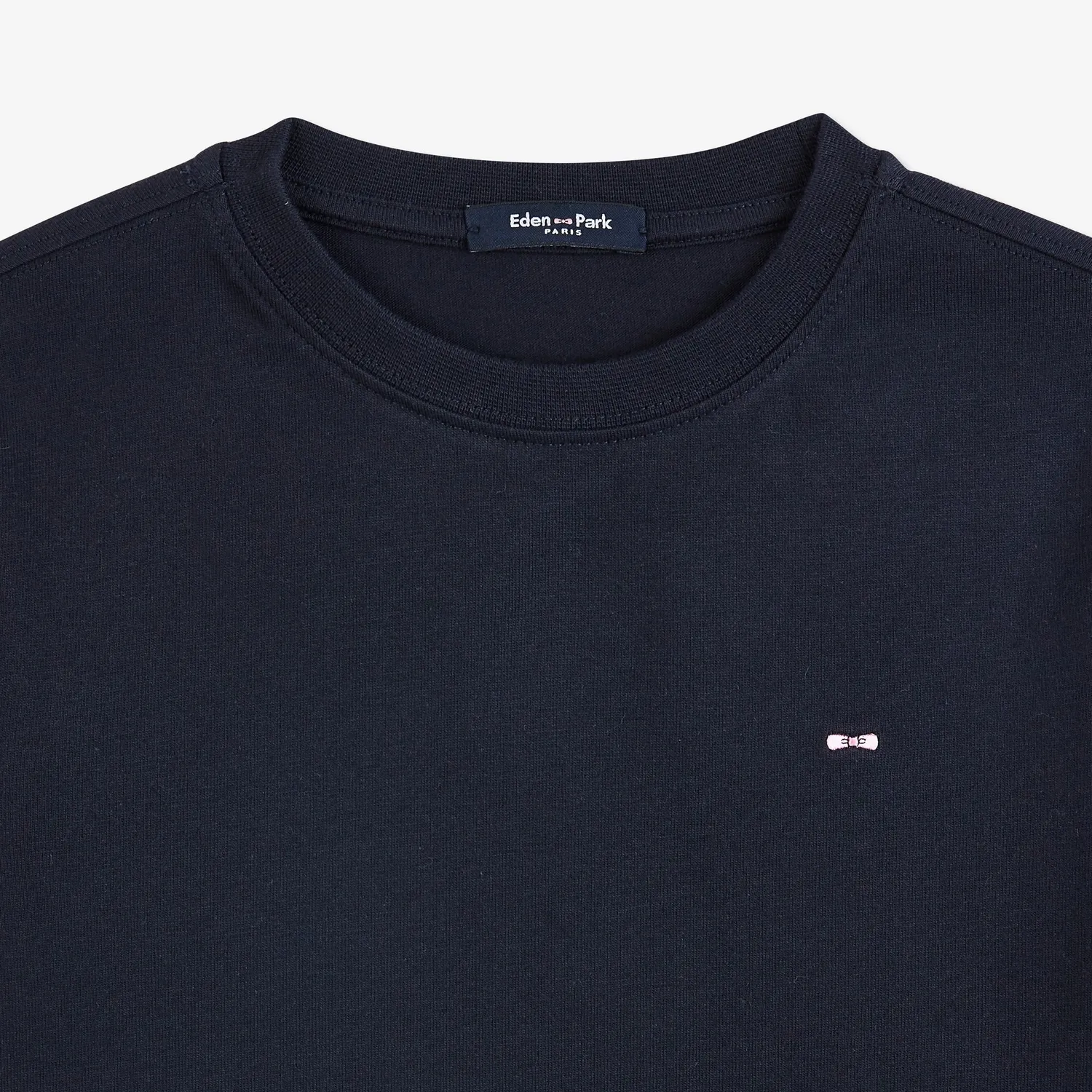 Eden Park t-shirt coton Pima bleu marine nœud dos