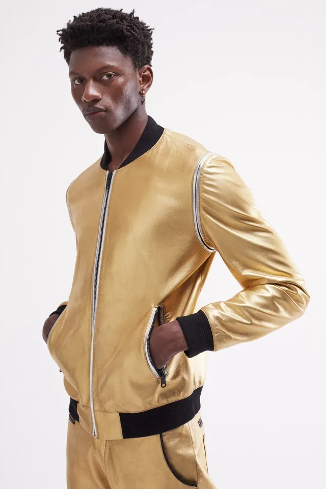 French Deal Essentiel veste homme cuir doré