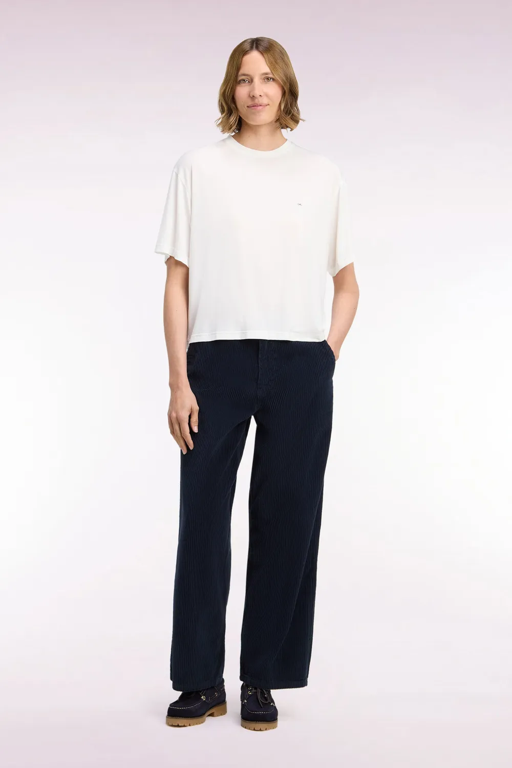 Eden Park Club Classique pantalon velours marine droit