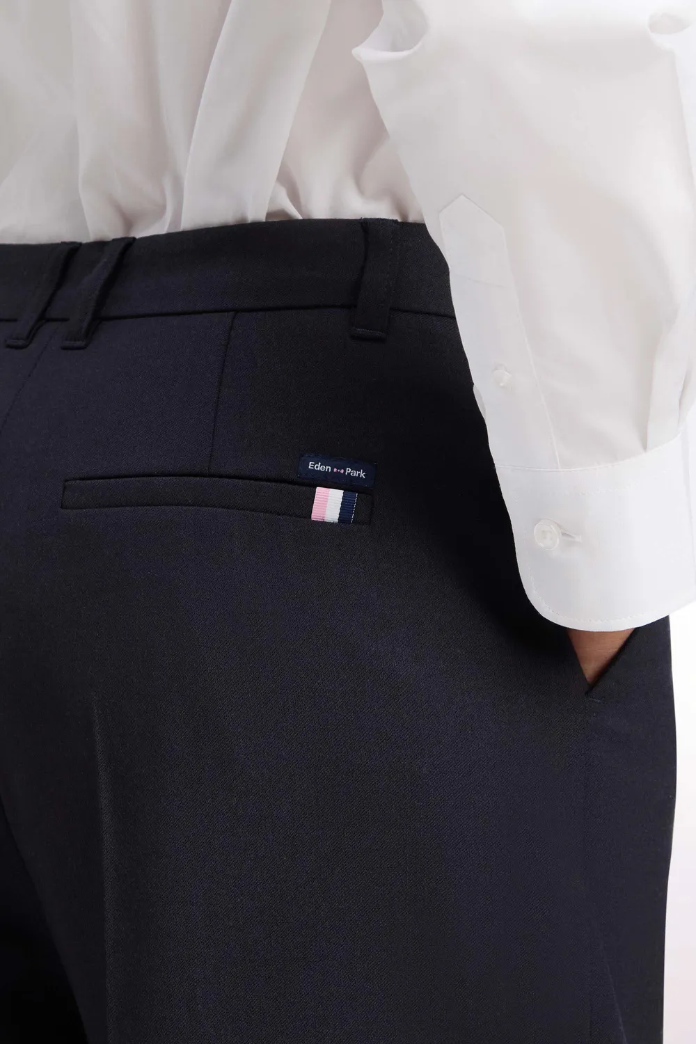 Eden Park pantalon tailleur femme maille stretch marine