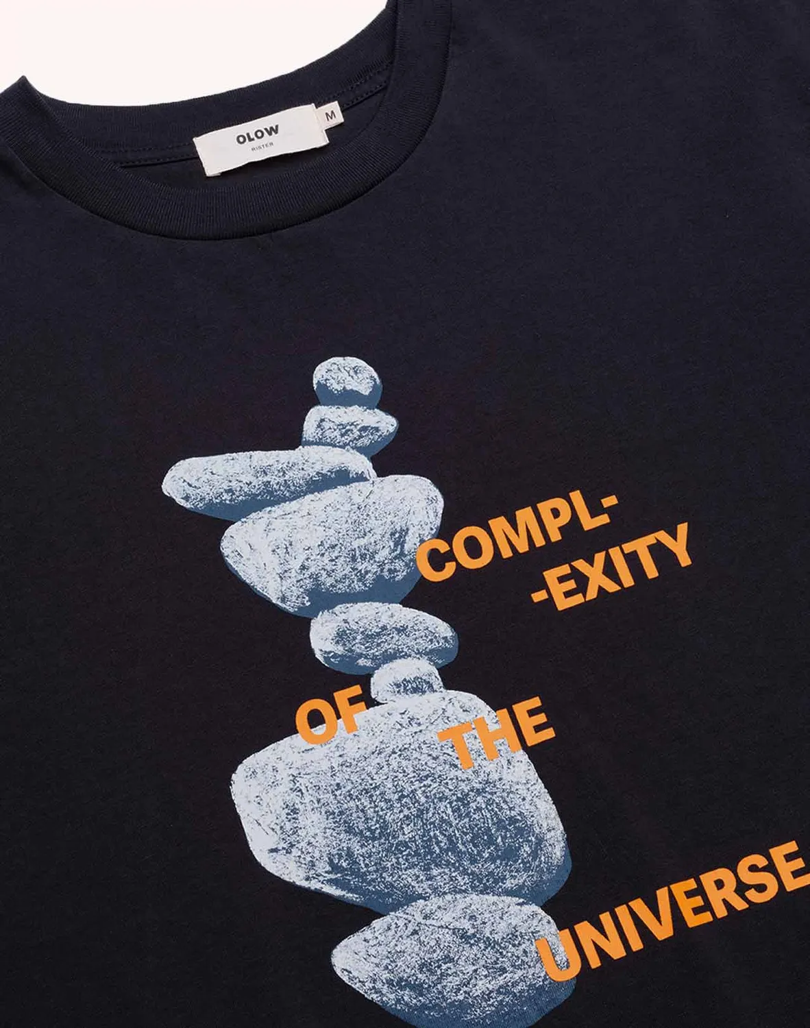 OLOW Universe t-shirt homme noir carbone coton bio