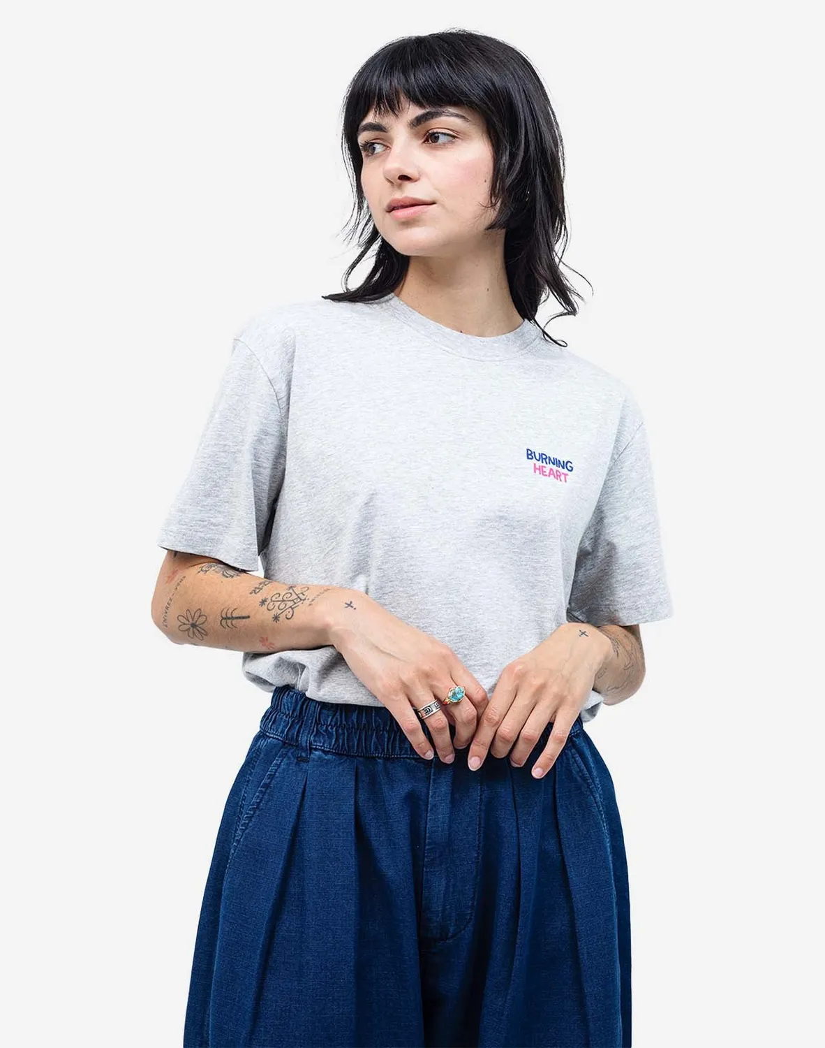 OLOW Romance t-shirt gris chiné coton bio
