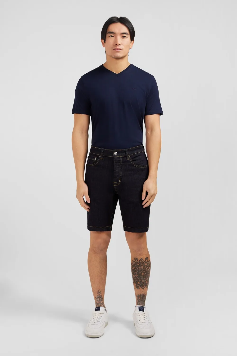 Eden Park bermuda jean brut bleu foncé coton