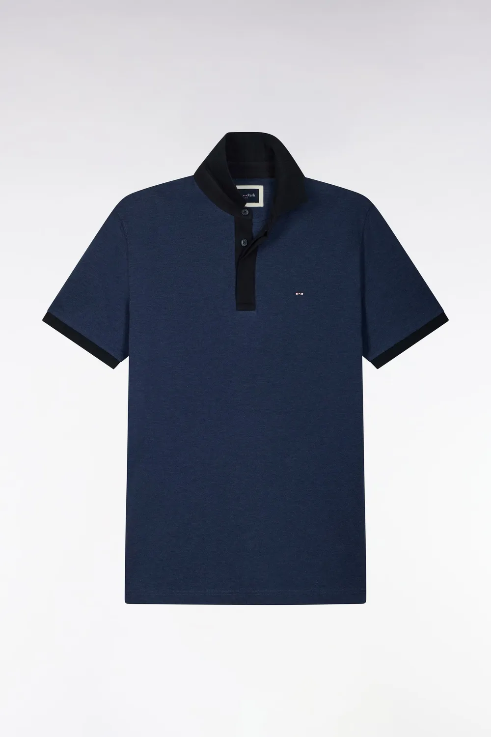 Eden Park Club Evolution polo coton bleu marine col contrasté