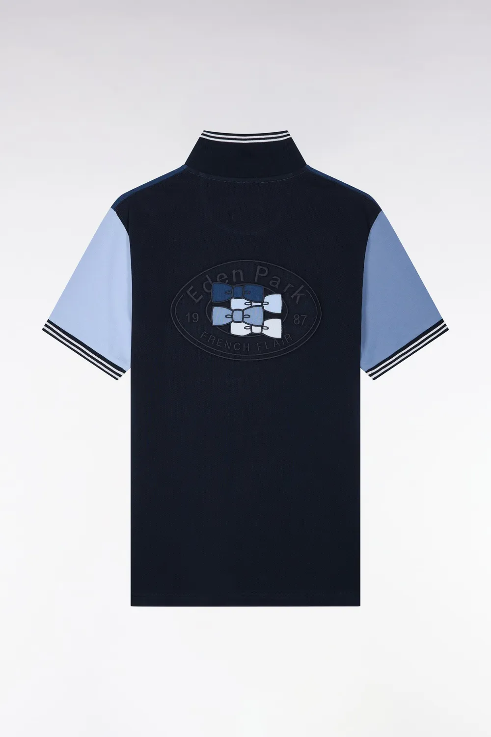 Eden Park polo manches courtes bleu tricolore