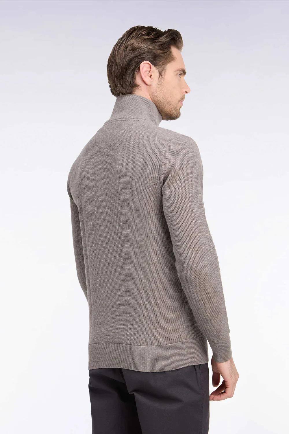 Eden Park pull col camionneur marron coton
