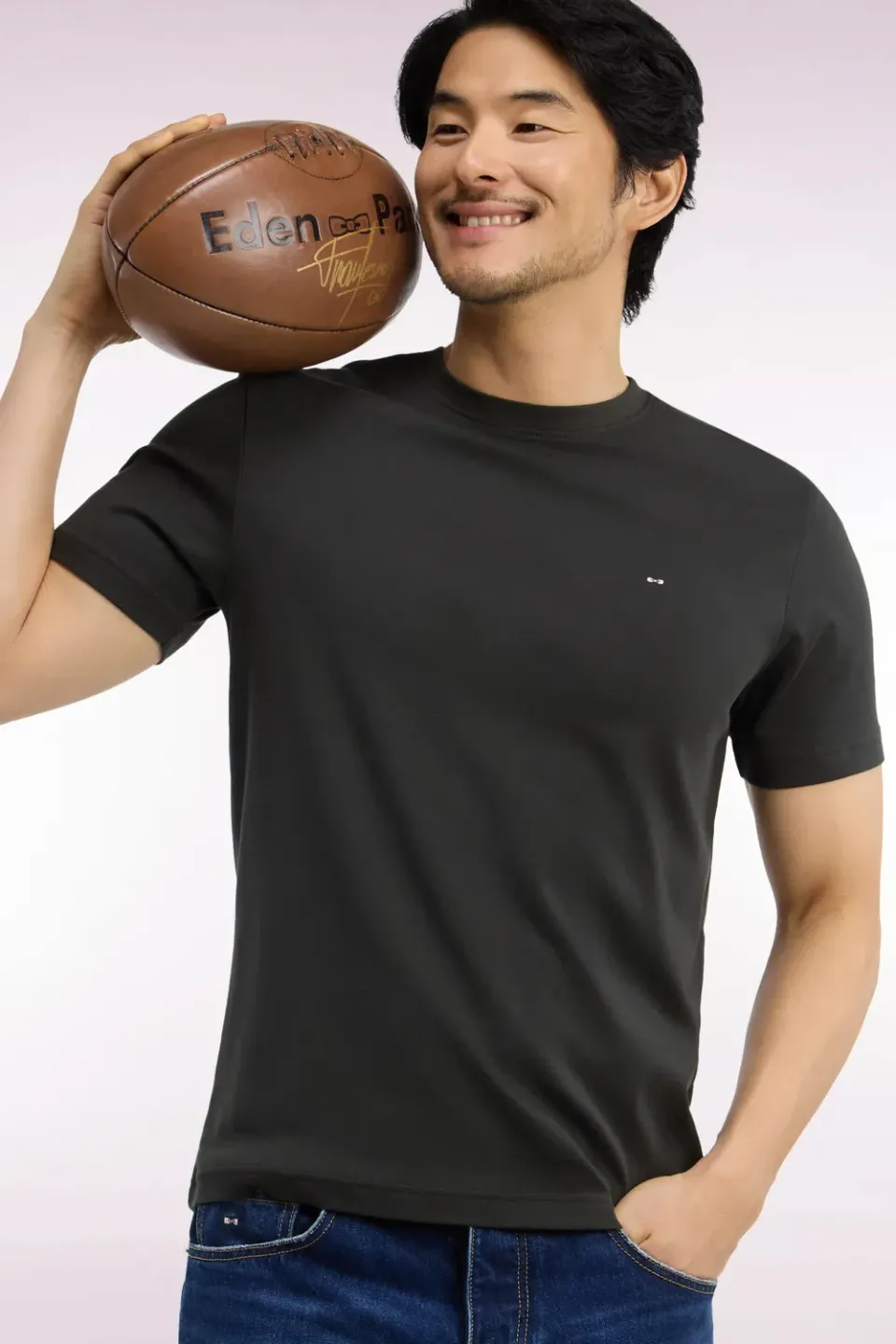 Eden Park t-shirt kaki coton coupe droite homme