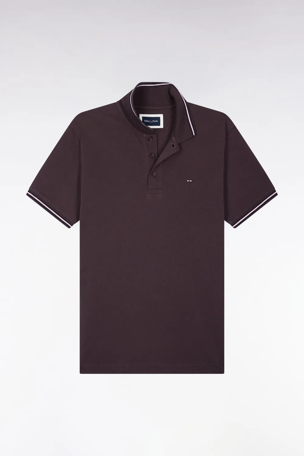 Eden Park Legend Rugby polo marron piqué coton coupe droite
