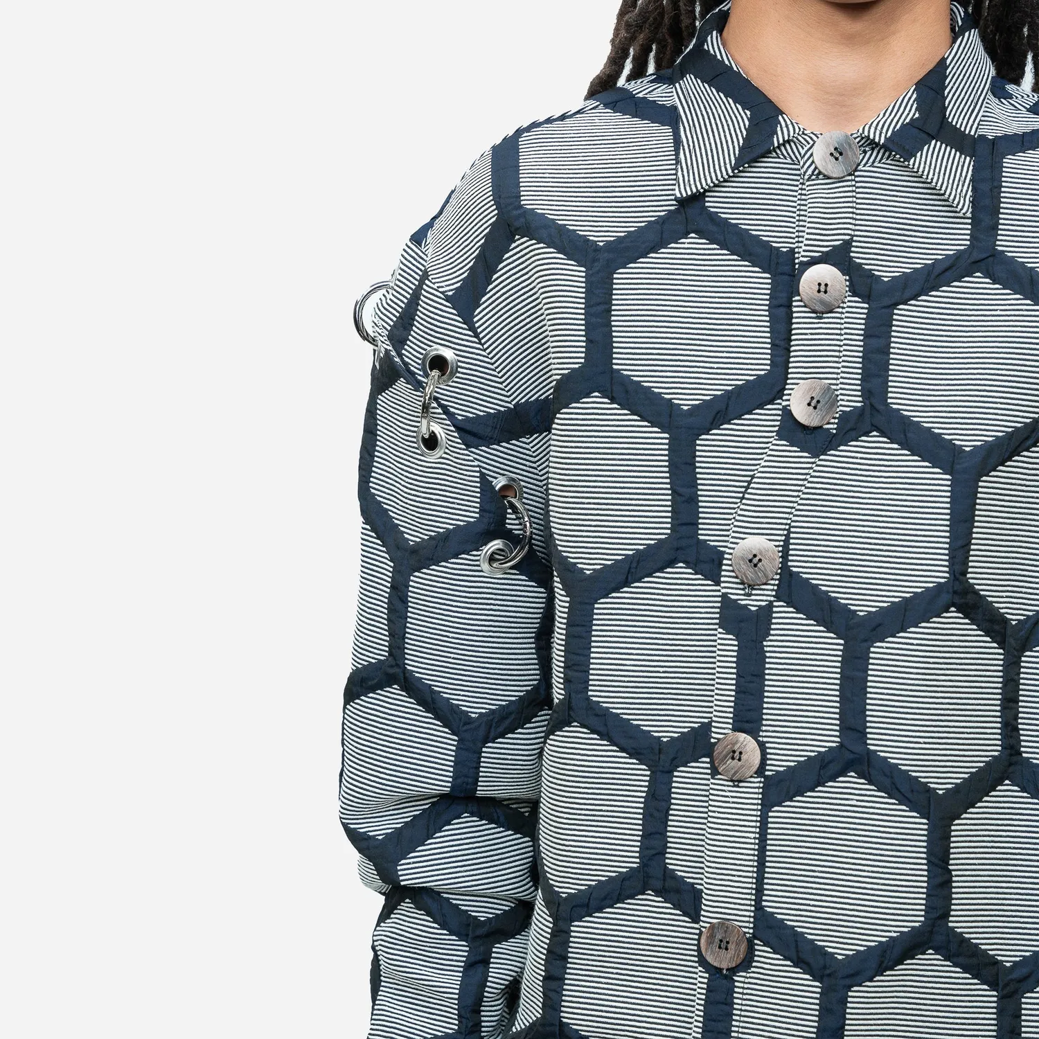 Labrum Hexagon chemise homme marine manches amovibles