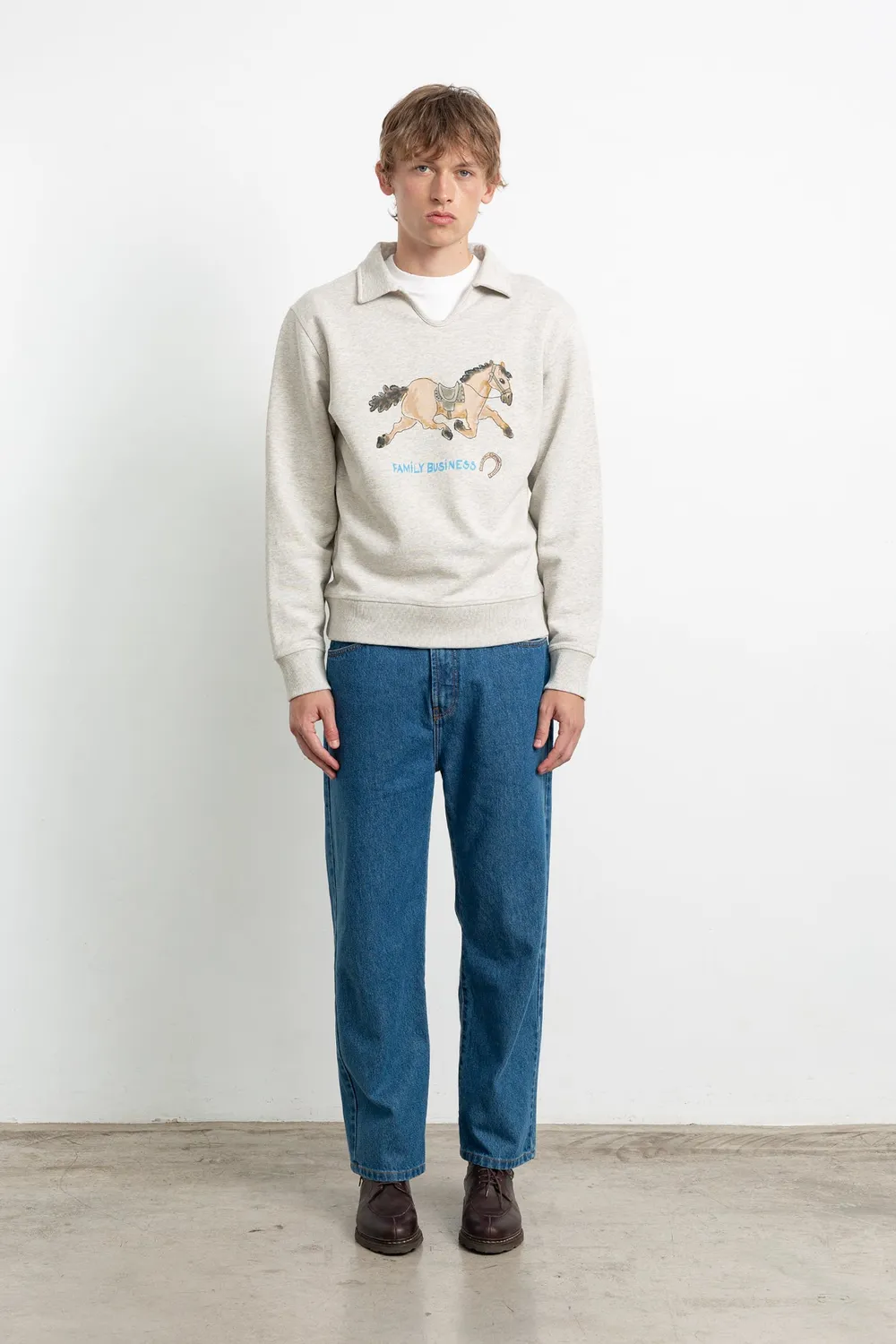 Edmmond Studios Family Business sweat polo gris clair 450gr