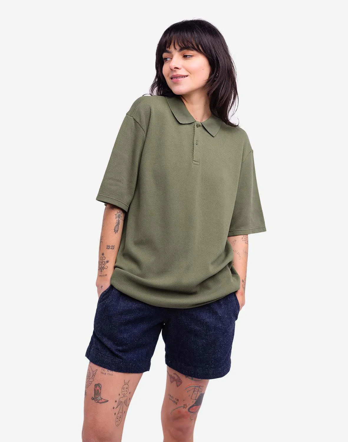 OLOW Fez polo vert olive coton Portugal