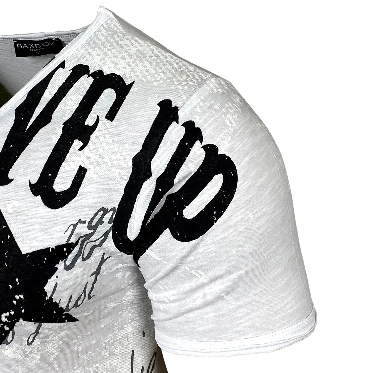 Subliminal Mode BX300 t-shirt col V blanc S délavé