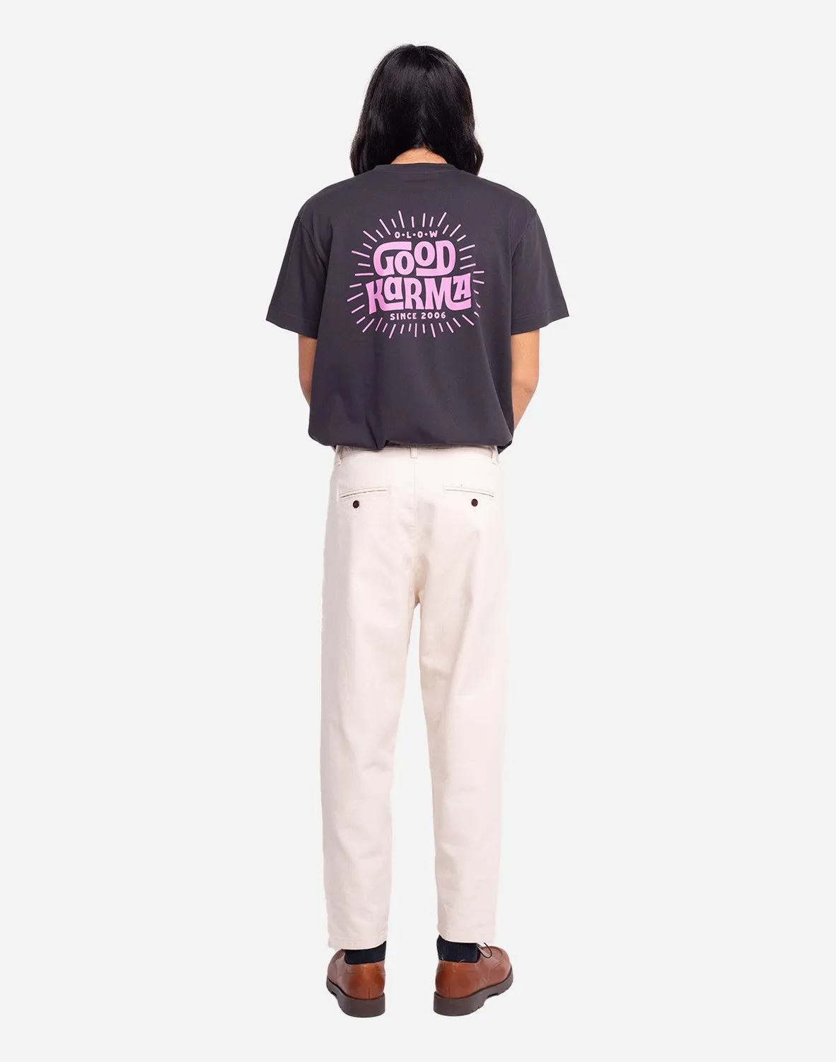 OLOW Swing pantalon écru coupe droite