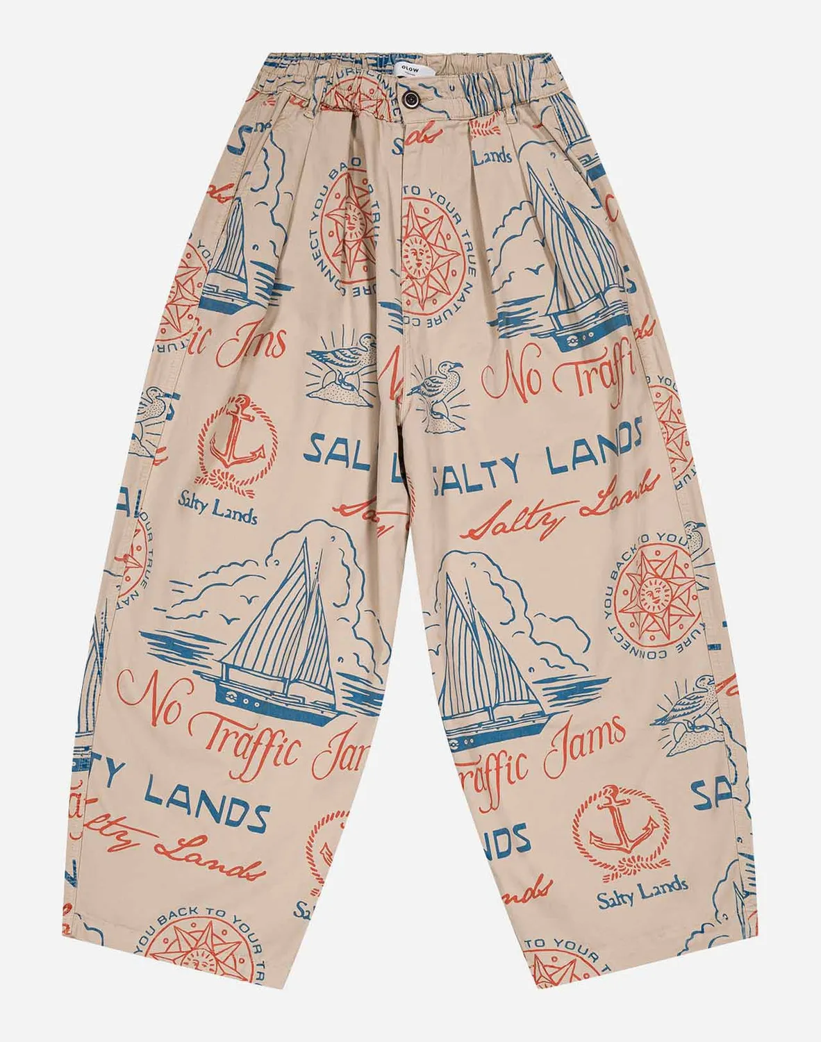 OLOW Cargeot Urville pantalon beige large coton