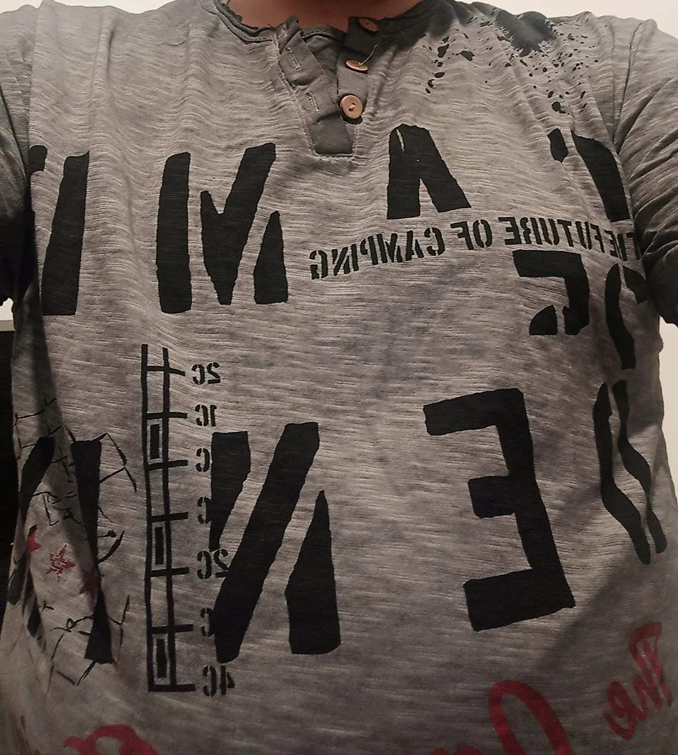 Subliminal Mode BX152 t-shirt col rond L bleu jean délavé