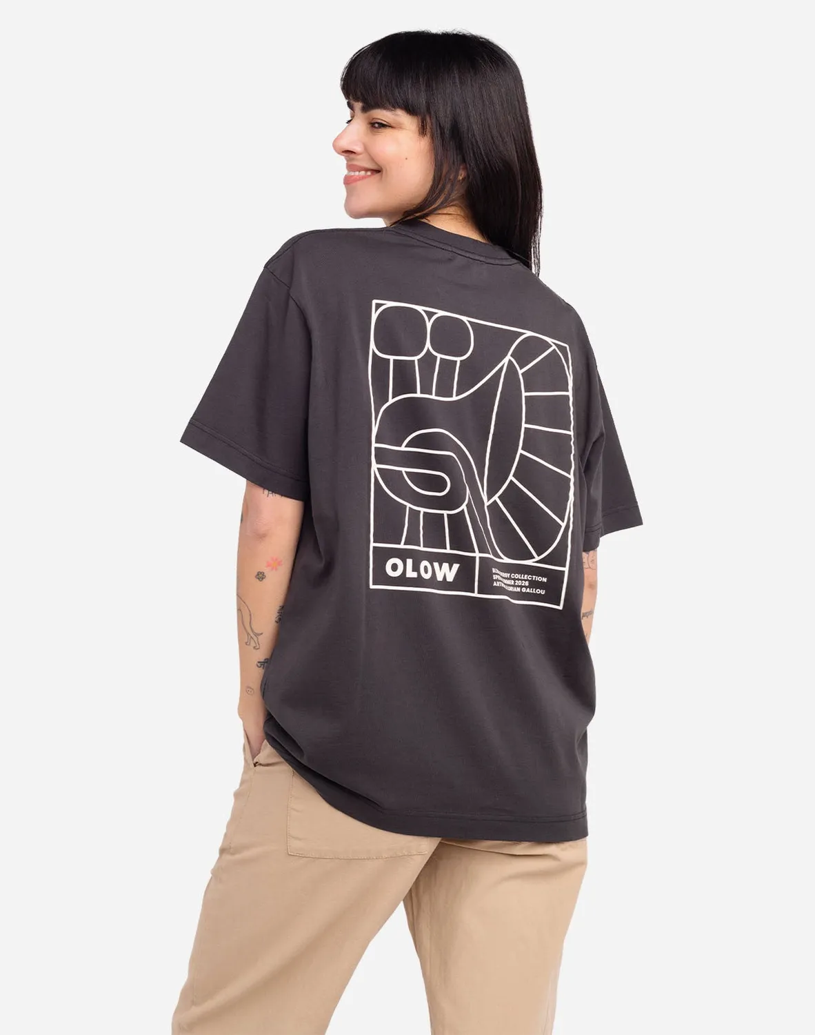 Olow Jazzy t-shirt ample noir carbone coton bio