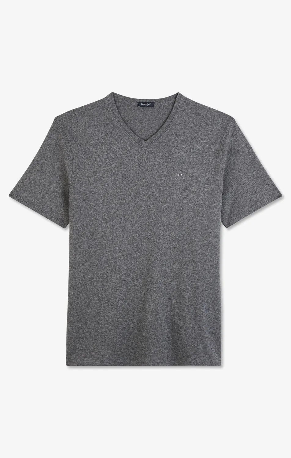 Eden Park t-shirt homme gris col V coton Pima manches courtes