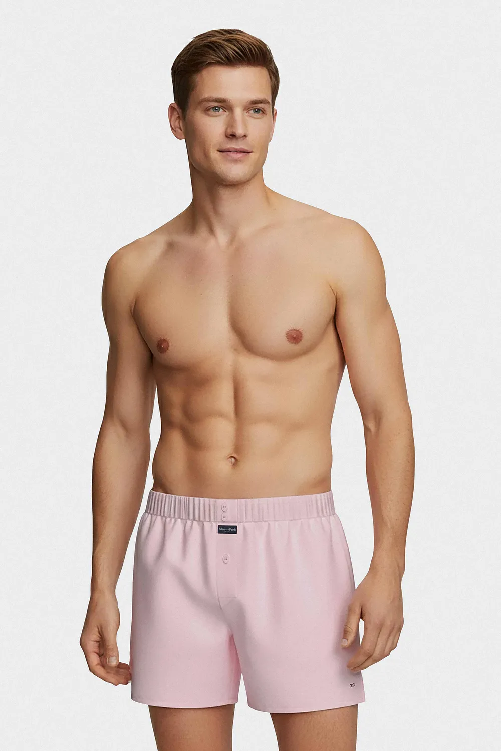 Eden Park caleçon popeline coton rose coupe classique