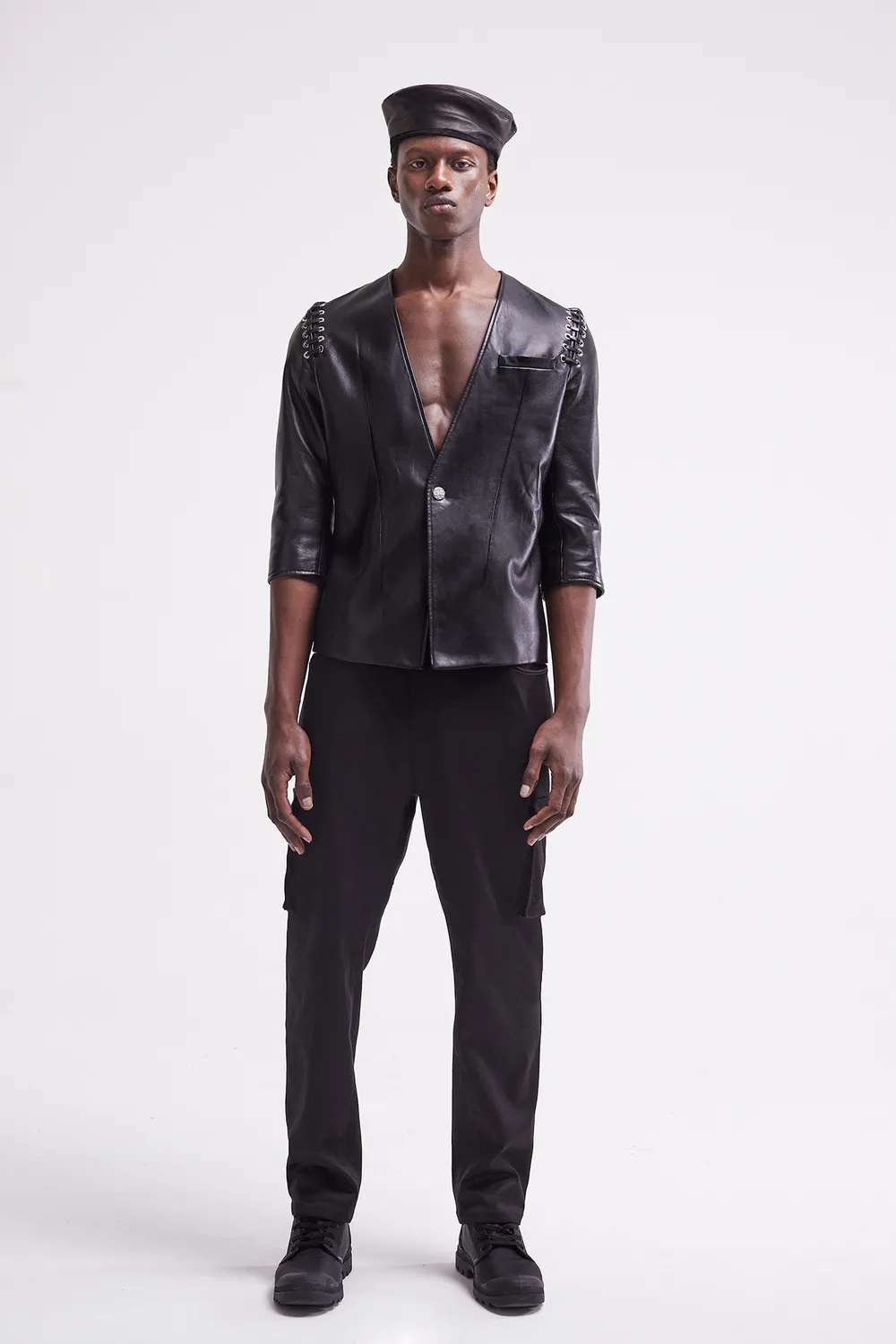 French Deal Edifice veste cuir agneau doublure soie