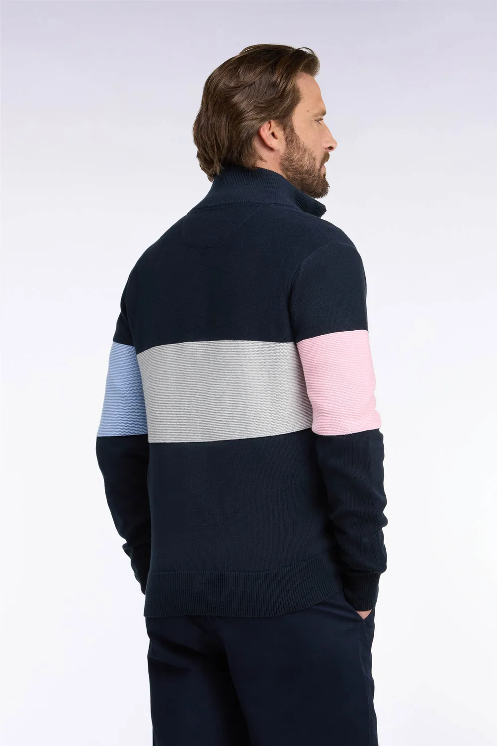 Eden Park Show Bizz cardigan zippé marine coton homme