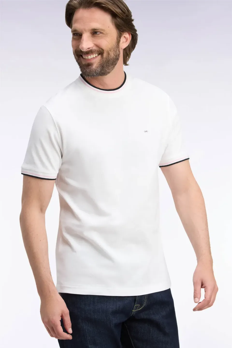 Eden Park Legend Rugby t-shirt écru rayé coupe droite
