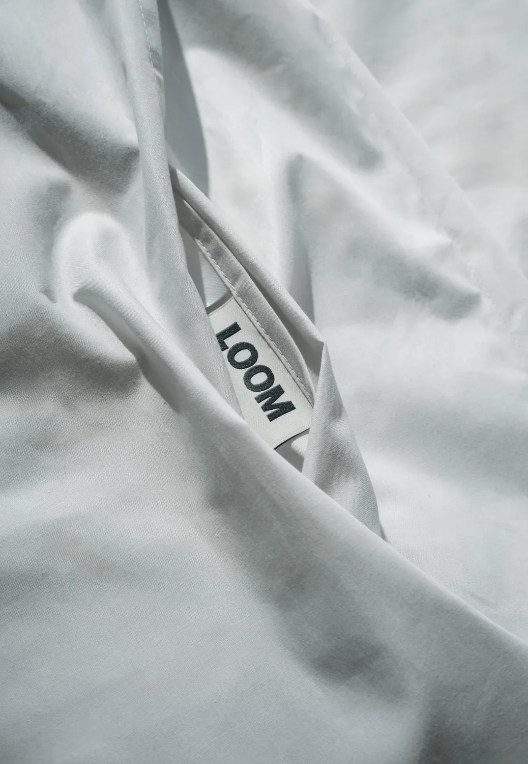 Loom drap housse percale coton 160x200 blanc