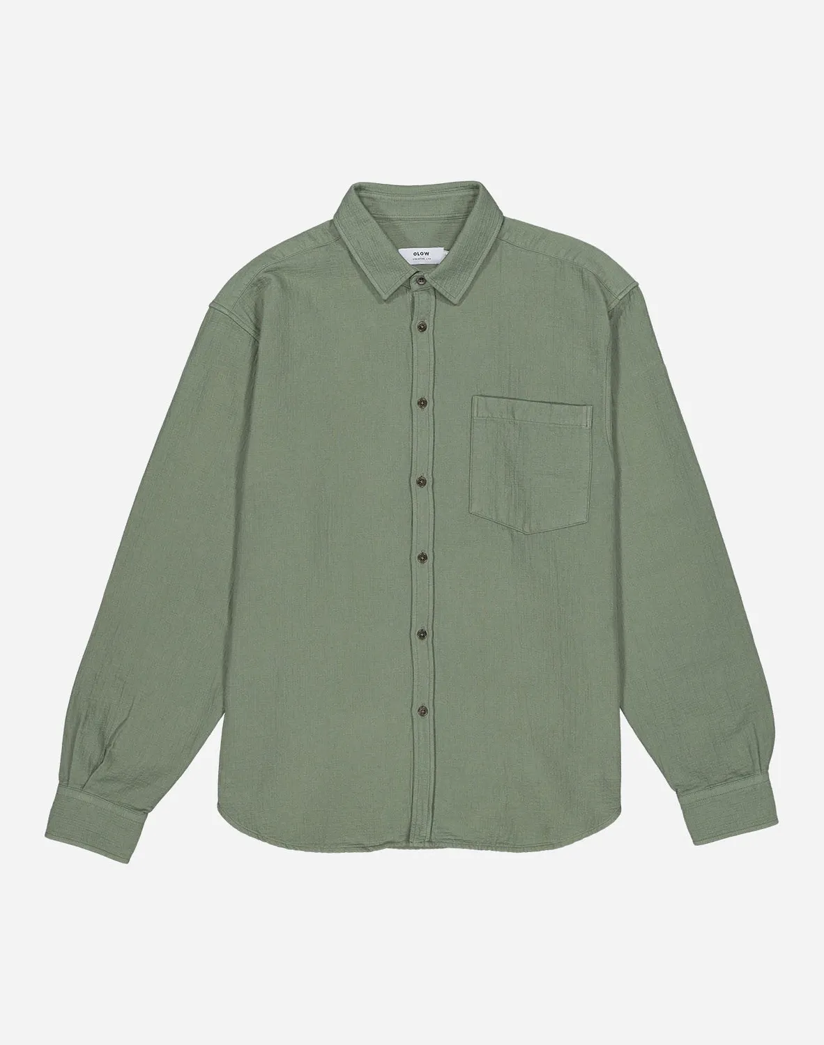OLOW Nago chemise homme vert olive gaze coton